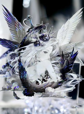 Studio VI 白鸽吻乌鸦 黑白翅膀飞鸟人物咕卡流麻手帐pet胶带分装