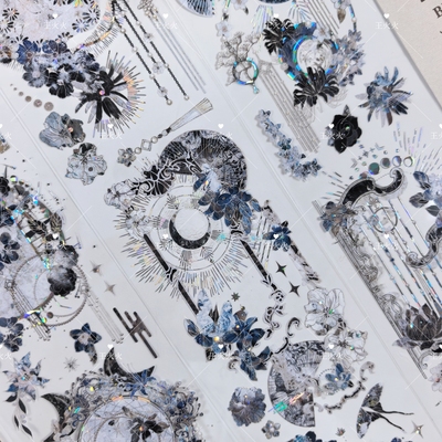 Wines工作室 玄花逢 古风华丽背景咕卡流麻滴胶手帐拼贴pet胶带