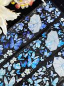 素 百搭小蝴蝶元 咕卡流麻手帐pet胶带 迷宫蝴蝶篮紫 朝夕工作室