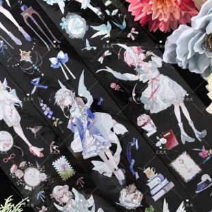 沉睡剧院 黎明之歌 天使人物女孩子咕卡流麻滴胶手帐pet胶带分装