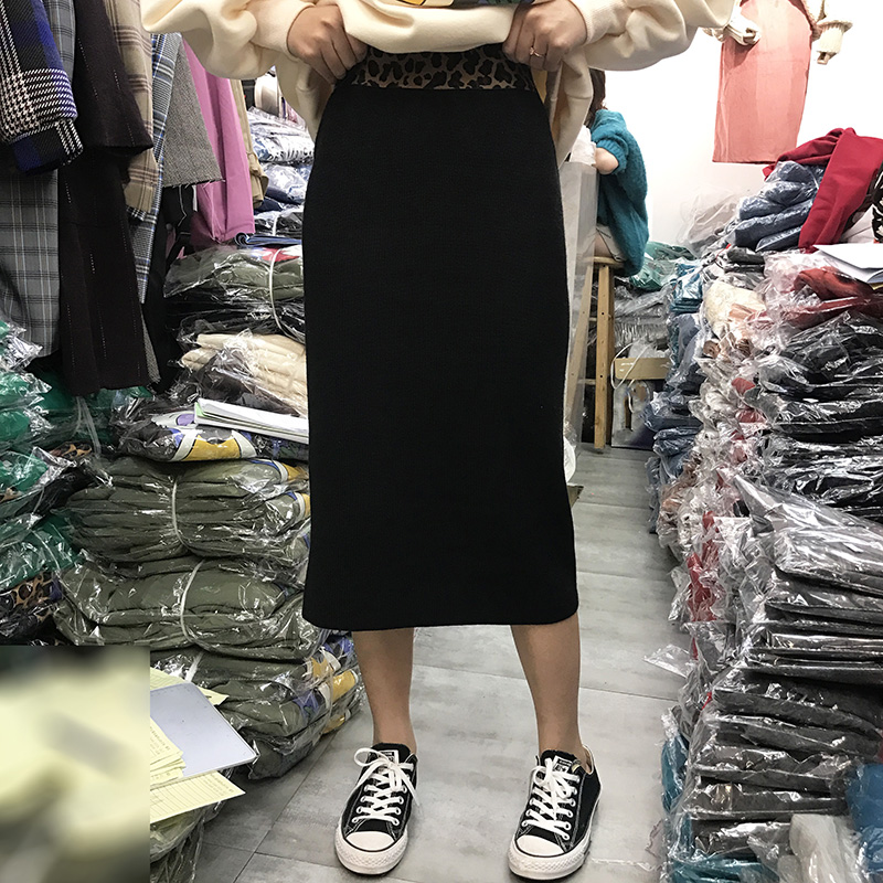 半身裙高腰包臀不开叉松紧