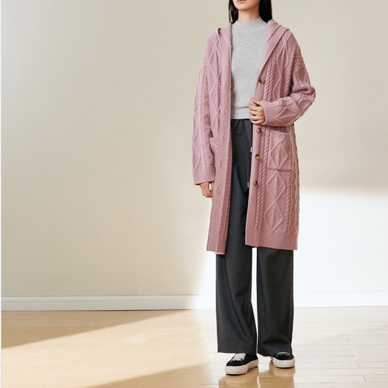 重磅1000G羊绒羊毛加厚连帽外套