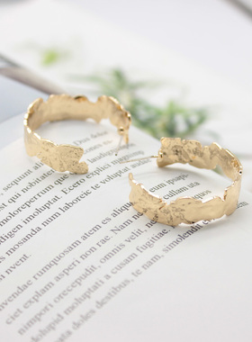 s925纯银针耳环女2019新款潮个性网红耳饰韩国精致气质几何耳钉坠