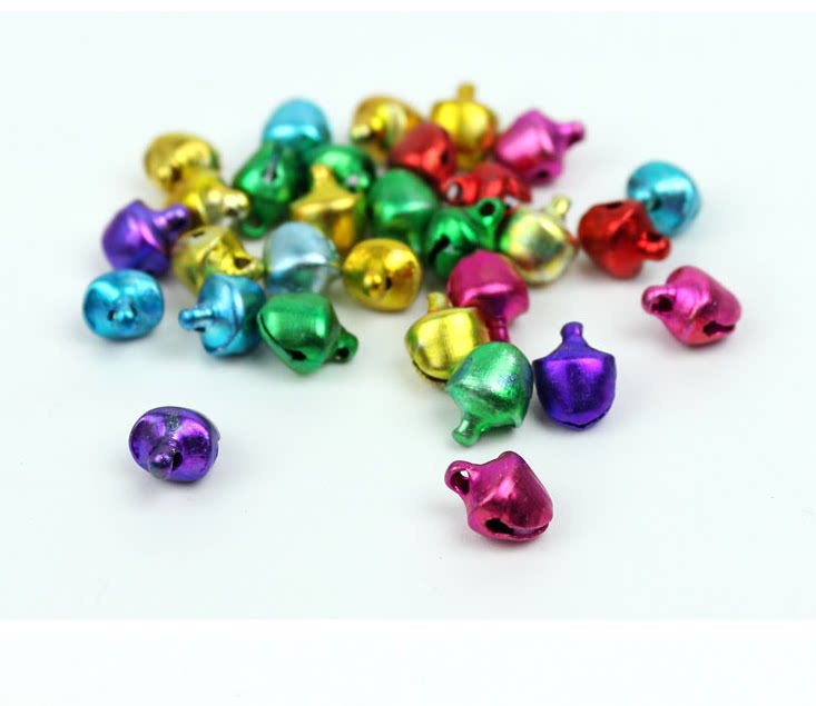 彩色铁铃铛圆形宠物小铃铛diy手工配件 软陶超轻粘土配件10mm