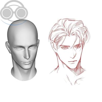 【csp模型】20叔头成年男性脸型头模3d模型男生头像绘画