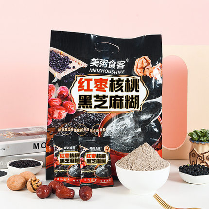 黑芝麻糊红枣核桃粉即食早餐冲饮500g 手提大袋小袋装