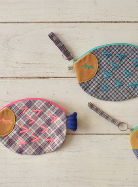 【上新】Brut Cake原创小鱼收纳拉链包轻便古布手提都会文青