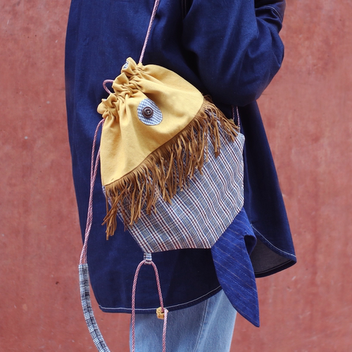 【上新特惠】Brut Cake原创小鱼旅行背包轻便古布牧场生活文青