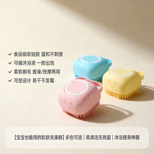 狗狗猫咪硅胶洗澡按摩刷神器