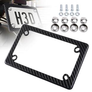 用品框干改装车牌架碳纤维美规框摩托车跨境真碳碳牌照车牌电动车