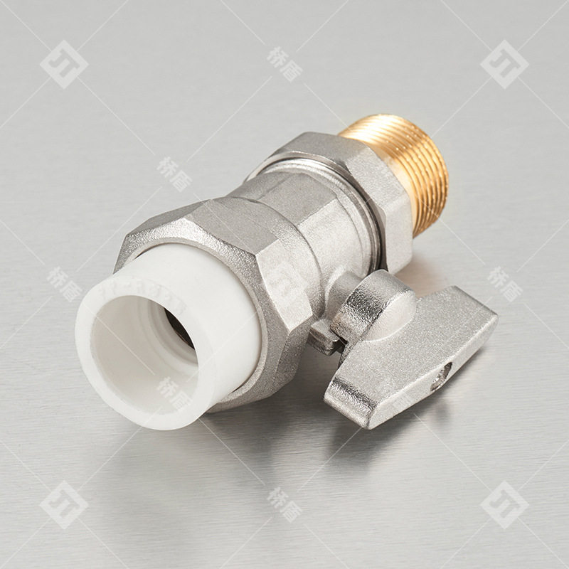 新品桥盾阀门 ppr电镀活接外丝球阀黄铜螺纹碟柄球阀4分6分暖气阀