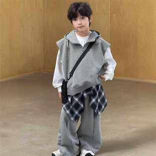 日本JGYP2026新款男童春装马甲套装中大童运动休闲帅气两件套时髦