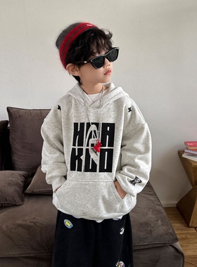 日本JGYPDM 2026新款男童加绒卫衣连帽加厚上衣一体绒春秋款长袖