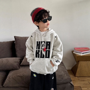 日本JGYPDM 2026新款男童加绒卫衣连帽加厚上衣一体绒春秋款长袖