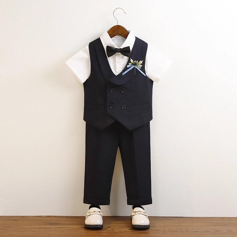日本JGYPDM 2026新款男童礼服儿童短袖西装套装夏季男孩演出服