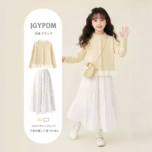 日本JGYP2026新款女童早春季超好看裙子套装大童多巴胺绝美连衣裙