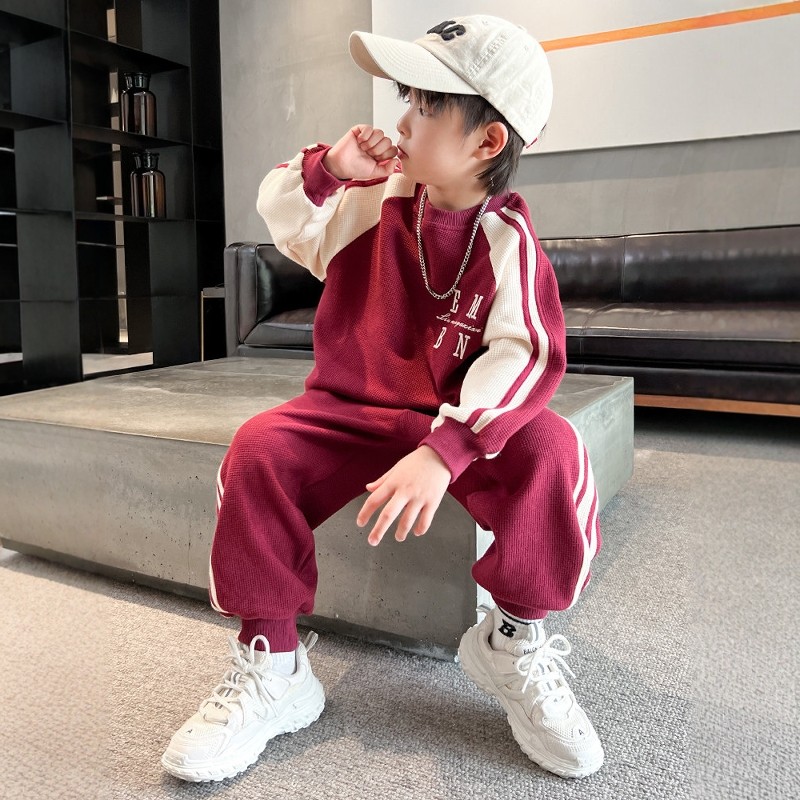 日本JGYP2026新款男童春装套装帅气时髦运动服中大童卫衣两件套潮