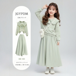 日本JGYP2026新款女童春秋卫衣裙子套装女孩巨好看衣服大童两件套