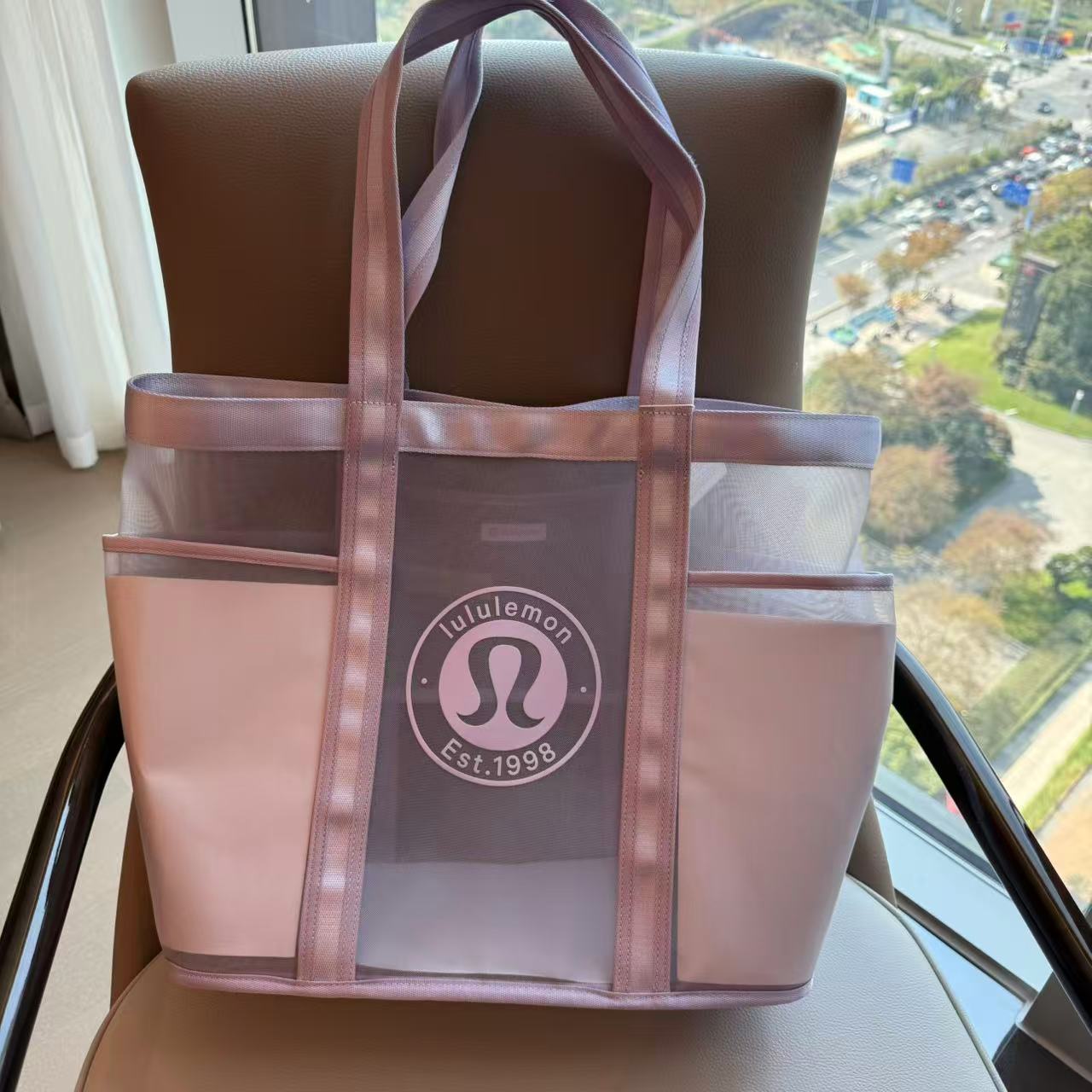lululemon daily multi-poket tote bag*mesh 网纱托特包 沙滩包