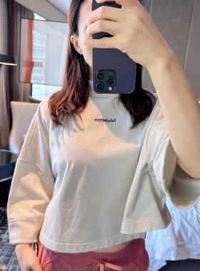 lululemon heavyweight 女士棉质7分袖短款T恤