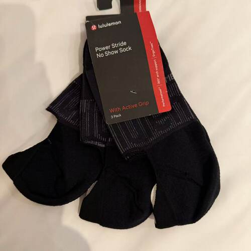 lululemon power stride with active heel grip 男士船袜