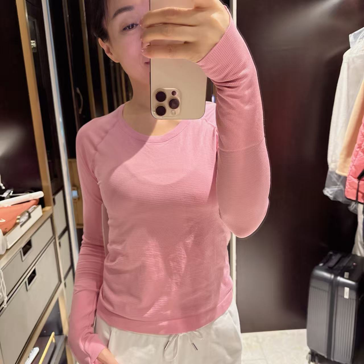 lululemon短款运动长袖