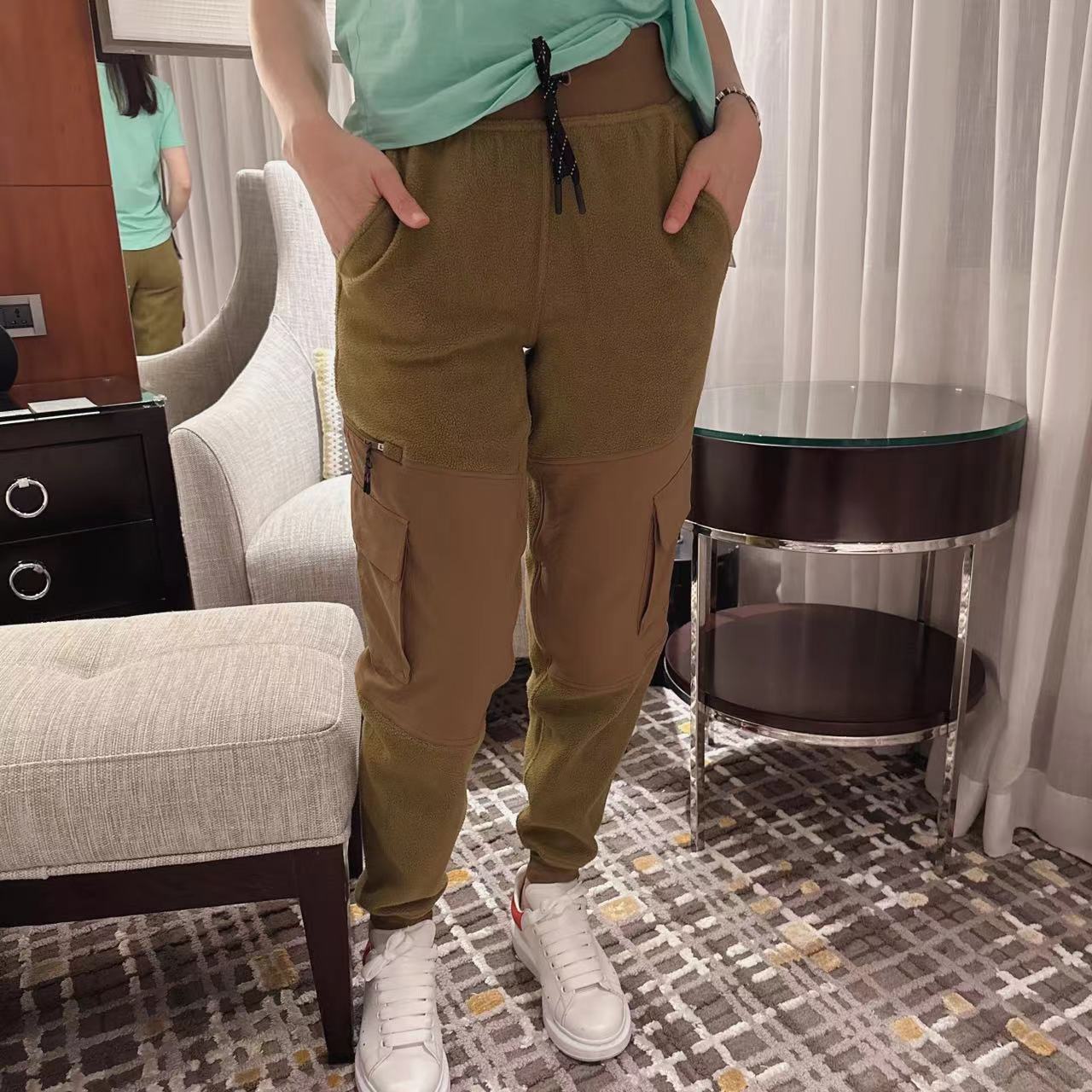 lululemon fleece +ripstop 女士徒步高腰拉绒工装运动裤