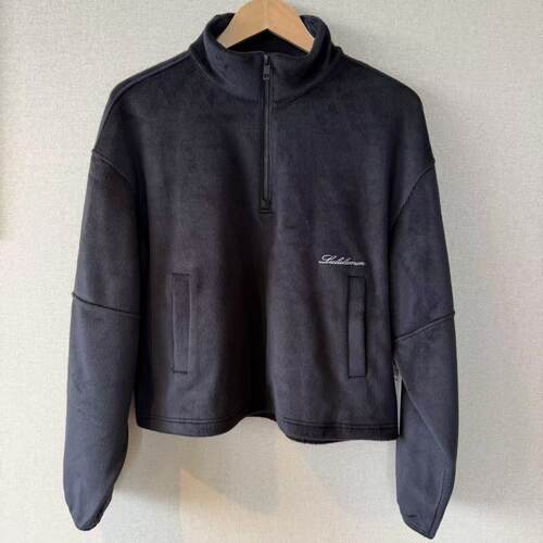 lululemon plush velour 女士绒面超宽松款半拉链卫衣