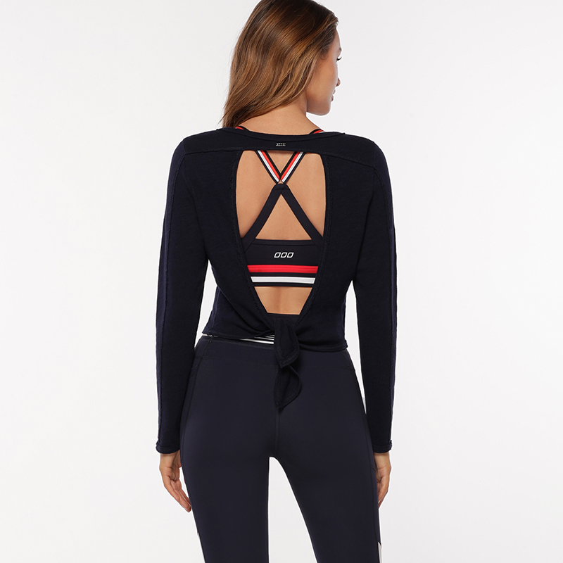 Lorna Jane Open Back Cropped Long Sleeve 露背系带T恤082058
