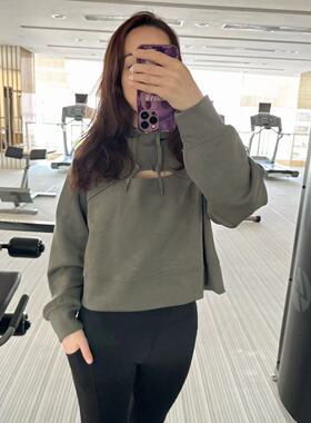 Lululemon Get Centred Crop Hoodie 女士运动休闲卫衣