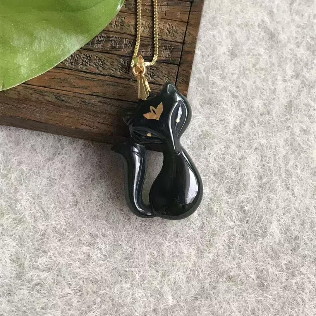 和田玉青玉一细无结构错金狐狸幸福美满挂件吊坠玉坠在类目 珠宝/钻石/翡翠/黄金, 和田玉, 颈饰中 - 来自Buy2taobao.com提供专业的淘宝代购服务