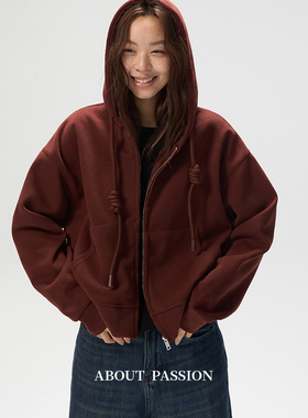 About Passion · 通勤连帽卫衣2025早秋新款韩版宽松慵懒风外套