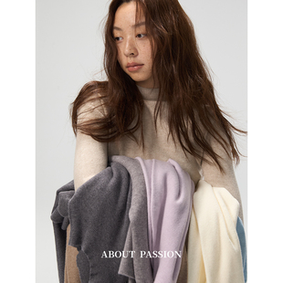 秋季 半高领羊毛针织衫 女 About 保暖上衣品质打底衫 Passion