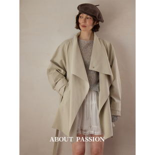 立领翻折领廓形腰带收腰外套 About Passion
