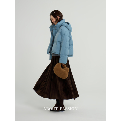 法式复古加绒a字百褶裙