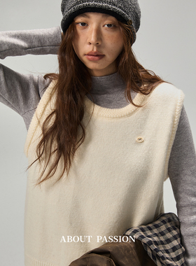 About Passion · 设计感软糯羊毛针织马甲背心外搭叠穿无袖上衣