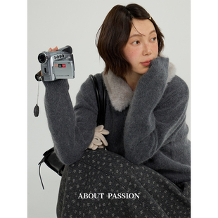 Passion 新款 冬季 软糯毛衣 设计感可拆卸皮领针织开衫 About