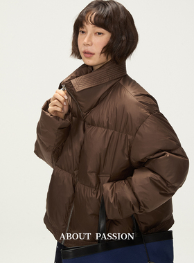 About Passion ·韩系通勤短款羽绒服冬季新款立领美拉德棕色外套