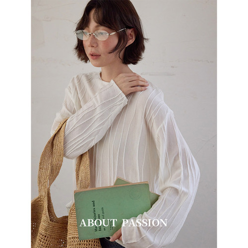 About Passion · 肌理感设计羊毛混纺长袖