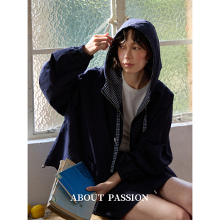 格子拼接连帽外套 About 春季 格纹拼接腰头短裙 Passion