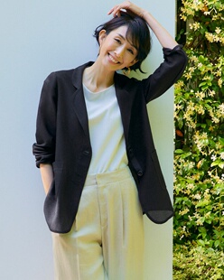 日系女装春季新款宽松休闲百搭西服通勤纯色外套薄款九分袖上衣