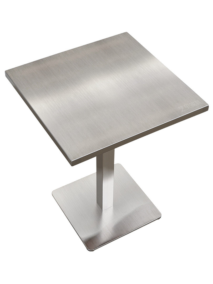 不锈钢桌子工业风金属餐桌奶茶店桌椅酒吧方桌网红小圆桌商用定制