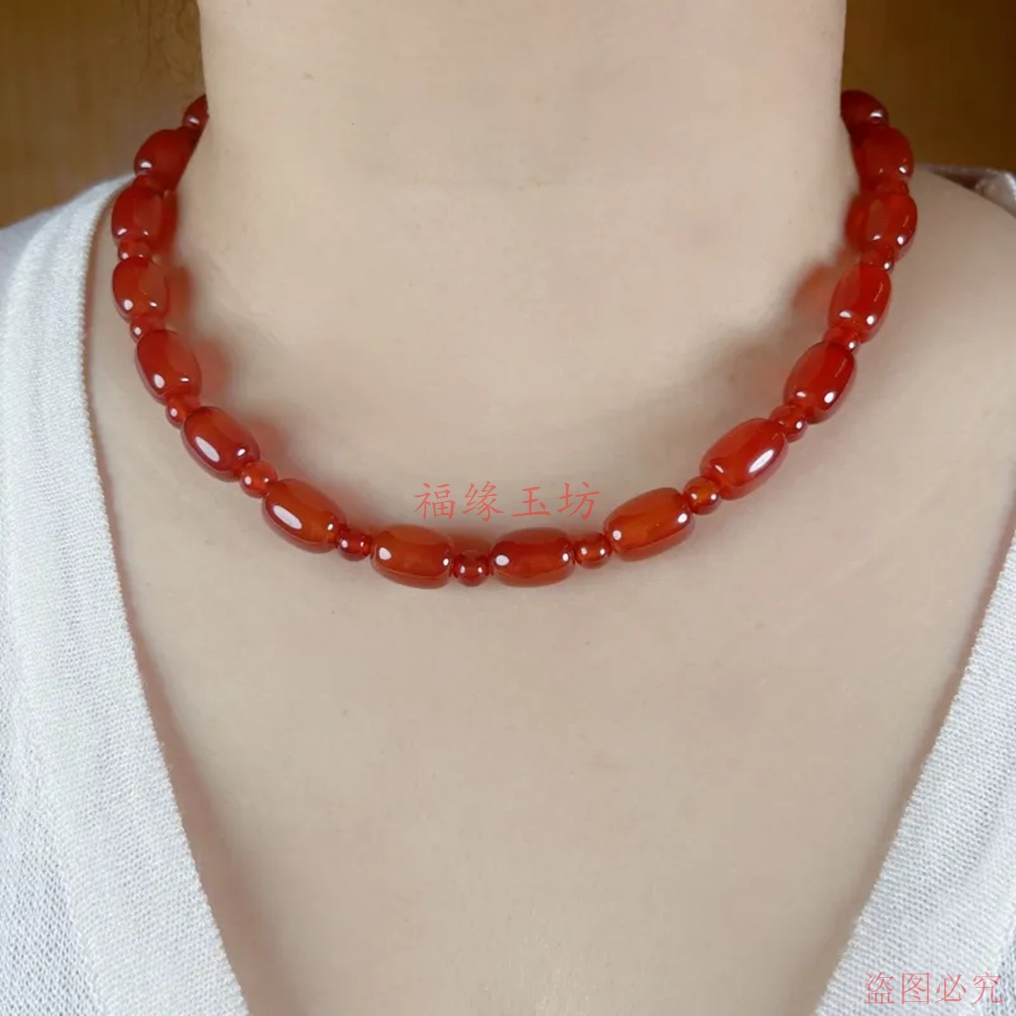 爆款纯天然玉髓玛瑙项链新款精致气质女款玉石桶珠链母亲节礼物,珠宝/钻石/翡翠,颈饰,淘宝优惠券,粉丝福利购,淘宝优惠卷