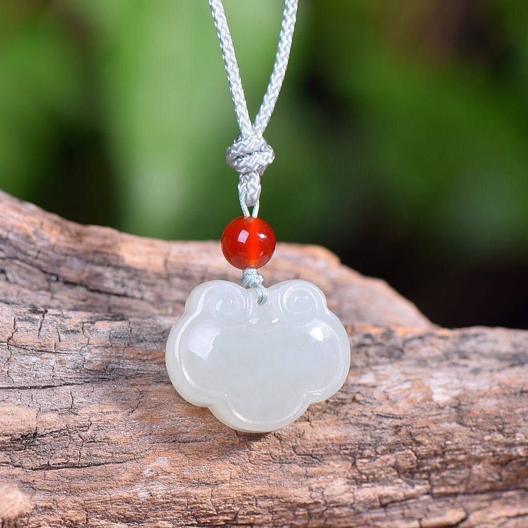 和田玉平安如意锁吊坠男女宝宝儿童玉石玉坠项链白玉玉佩玉挂件扣