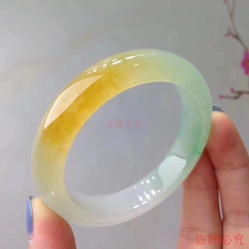 老坑飘绿花绿晴黄翡手镯