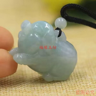 2019猪年翡翠a货玉吊坠男女款 属猪生肖猪玉坠项链本命年玉猪挂件