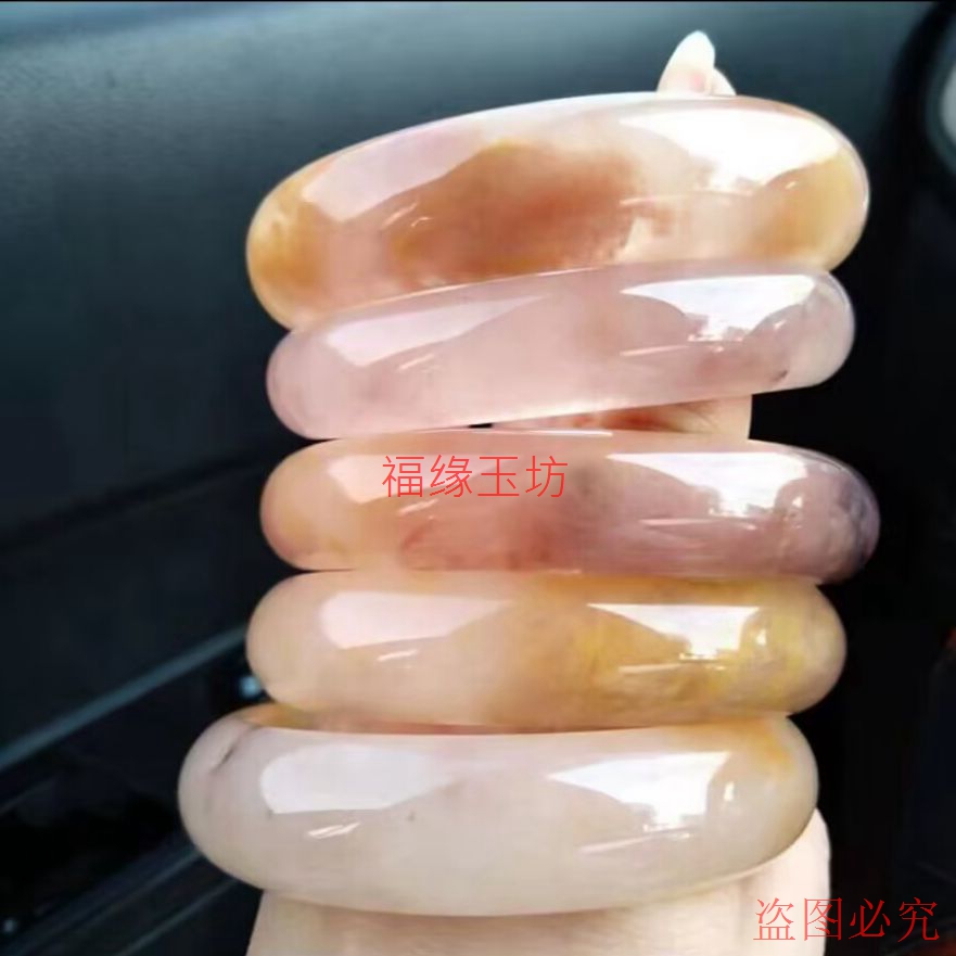 爆款天然冰种紫罗兰色玉手镯女款