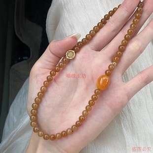 招财小众新款 礼物 和田糖料糖色圆珠子手串情侣多圈手链闺蜜女款