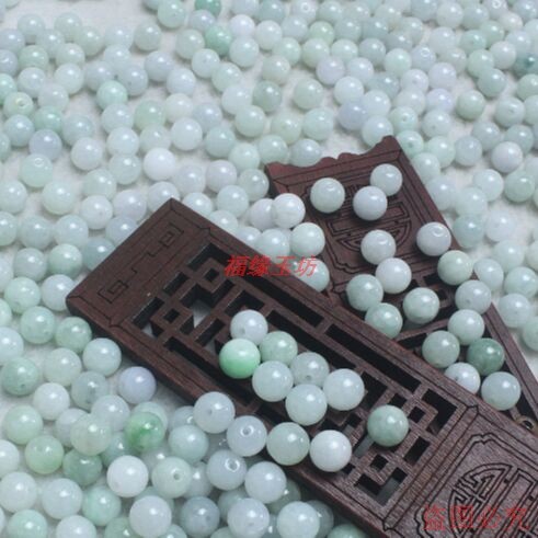 天然缅甸翡翠散珠a货冰种玉珠子