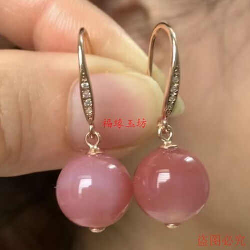 天然南红玛瑙玉石耳环耳坠耳饰